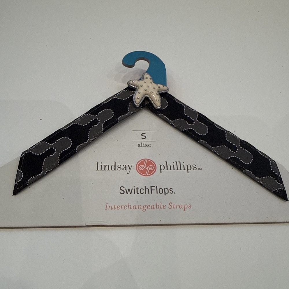 Lindsay Phillips SwitchFlops Straps Alise Black Gray Interchangeable Small